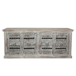 Sideboard Romimex White Mango wood 222 x 96 x 50 cm