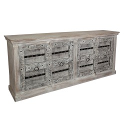 Buffet Romimex Blanc Bois de manguier 222 x 96 x 50 cm