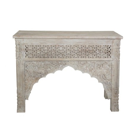 Console Romimex Blanc Bois de manguier 125 x 90 x 40 cm