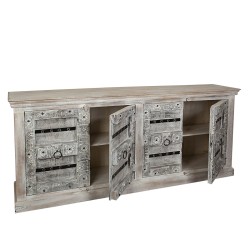 Sideboard Romimex White Mango wood 222 x 96 x 50 cm