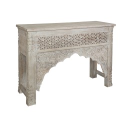 Console Romimex Blanc Bois de manguier 125 x 90 x 40 cm