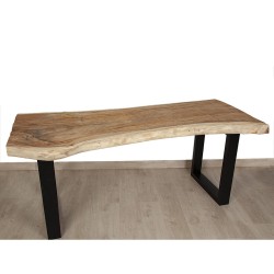 Tisch Romimex Schwarz natürlich Suar-Holz 200 x 75 x 100 cm