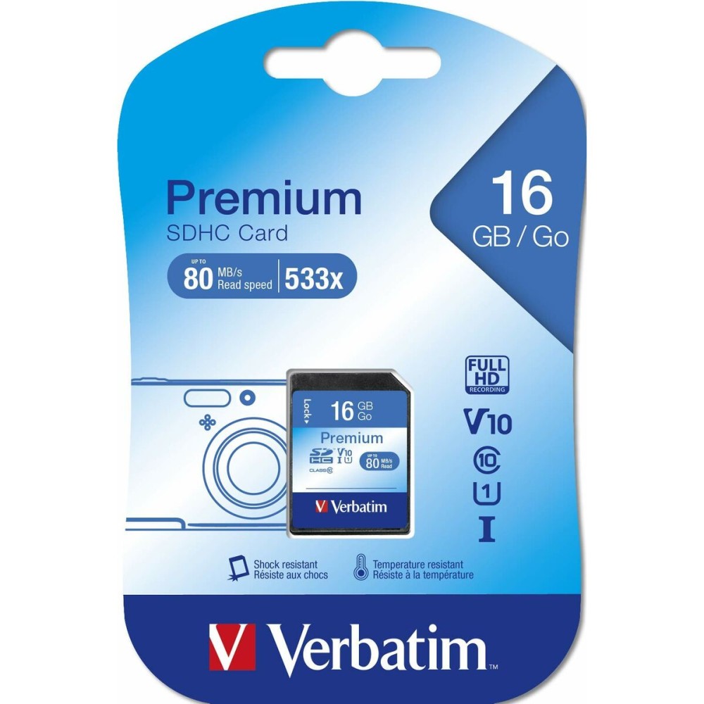 SD Speicherkarte Verbatim PREMIUM SDHC C10/U1 16 GB