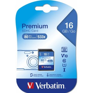 Carte Mémoire SD Verbatim PREMIUM SDHC C10/U1 16 GB