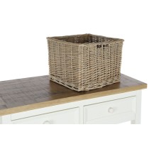 Console DKD Home Decor Beige wicker Paolownia wood 88 x 38 x 80 cm