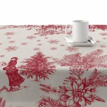 Stain-proof resined tablecloth Belum Christmas Toile Red Linen 140 x 140 cm