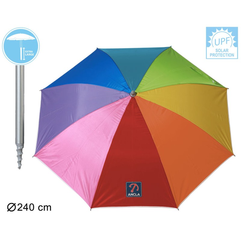 Parasol 240 cm UPF 50+ Arc-en-ciel