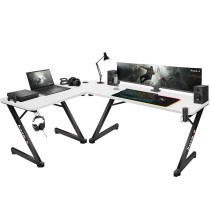 Bureau Gaming Huzaro HZ-Hero 7.0 Blanc Noir Fibre de Carbone 154 x 72,5 x 117 cm