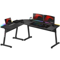 Desk Gaming Huzaro HZ-Hero 6.0 Black RGB Black Steel Carbon fibre 147 x 74 x 112 cm