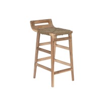 Tabouret Home ESPRIT Naturel Rotin Teck Fibre 37 x 45 x 77 cm