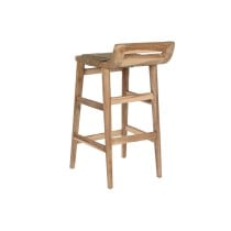 Stool Home ESPRIT Natural Rattan Teak Fibre 37 x 45 x 77 cm