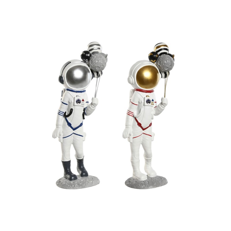 Decorative Figure Home ESPRIT Blue White Red Lady Astronaut 16 x 12 x 41 cm (2 Units)