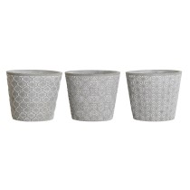 Planter DKD Home Decor Grey Cement 17 x 17 x 14,5 cm (3 Units)