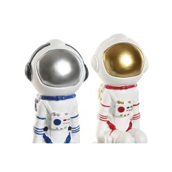 Deko-Figur Home ESPRIT Blau Weiß Rot Silberfarben Damen Astronaut 11 x 7 x 24 cm (2 Stück)