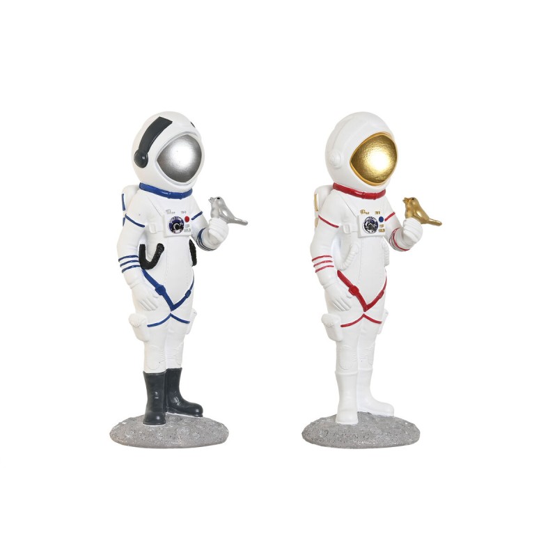 Deko-Figur Home ESPRIT Blau Weiß Rot Silberfarben Damen Astronaut 10 x 11 x 29 cm (2 Stück)