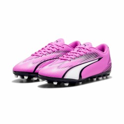 Multinocken-Fußballschuhe für Kinder Puma Ultra Play MG Dunkelrosa