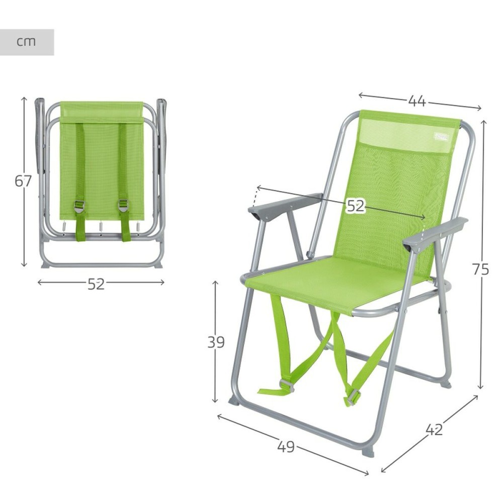 Gepolsterte Campingstuhl Aktive 44 x 74 x 45 cm (6 Stück)