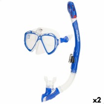 Taucherbrille mit Schnorchel AquaSport Blau Erwachsene (2 Stück)