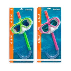 Snorkel Goggles and Tube for Children Bestway Green Pink (1 Unit)