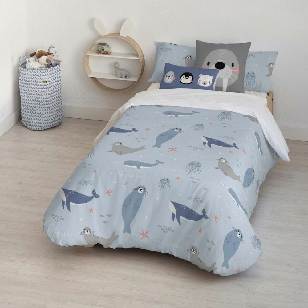 Bettdeckenbezug Kids&Cotton Tabor Small Blau 155 x 220 cm