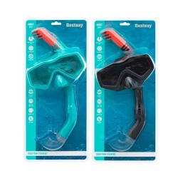 Snorkel Goggles and Tube Bestway Blue Black Adult (1 Unit)