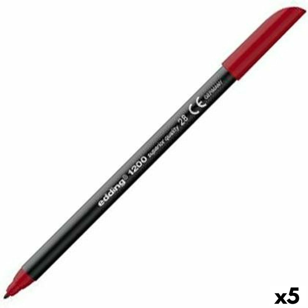 Felt-tip pens Edding 1200 Dark Red (5 Units)