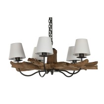 Ceiling Light Home ESPRIT Iron Teak 90 x 90 x 35 cm