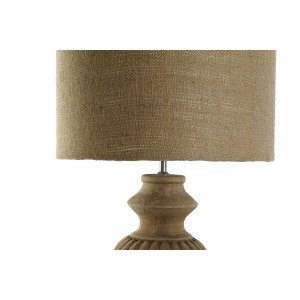 Lampe de bureau Home ESPRIT Naturel Jute Bois 50 W 220 V 44 X 44 X 91 cm