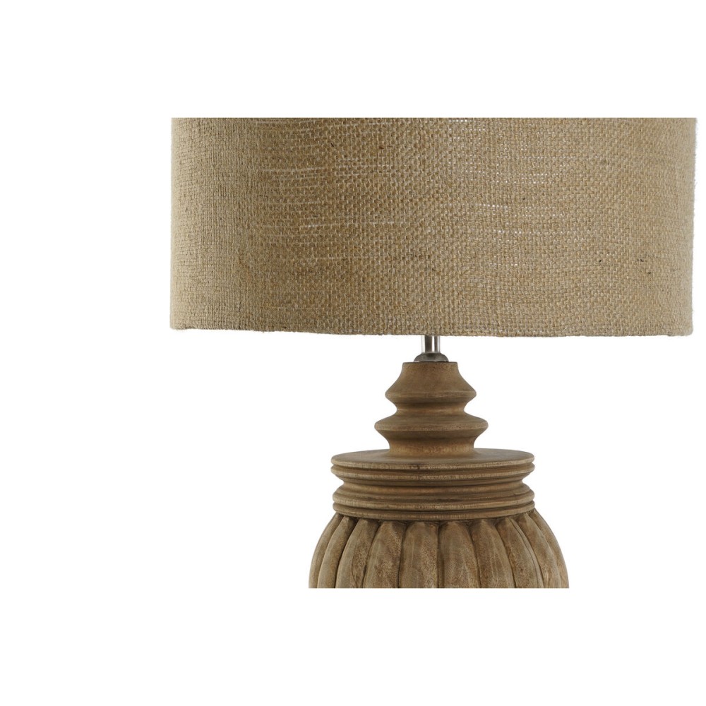 Desk lamp Home ESPRIT Natural Jute Wood 50 W 220 V 41 x 41 x 76 cm