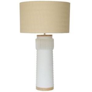 Lampe de bureau Home ESPRIT Lin Céramique 46 x 46 x 77 cm