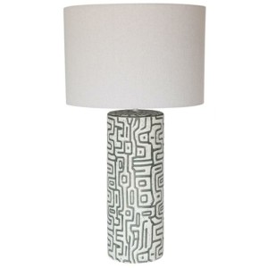 Desk lamp Home ESPRIT Linen Ceramic 42 X 42 X 73 cm