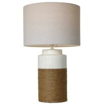 Desk lamp Home ESPRIT White Linen Ceramic 38 X 38 X 61,5 cm