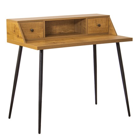 Desk with Drawers Alexandra House Living Natural Metal 100 x 57 x 93 cm