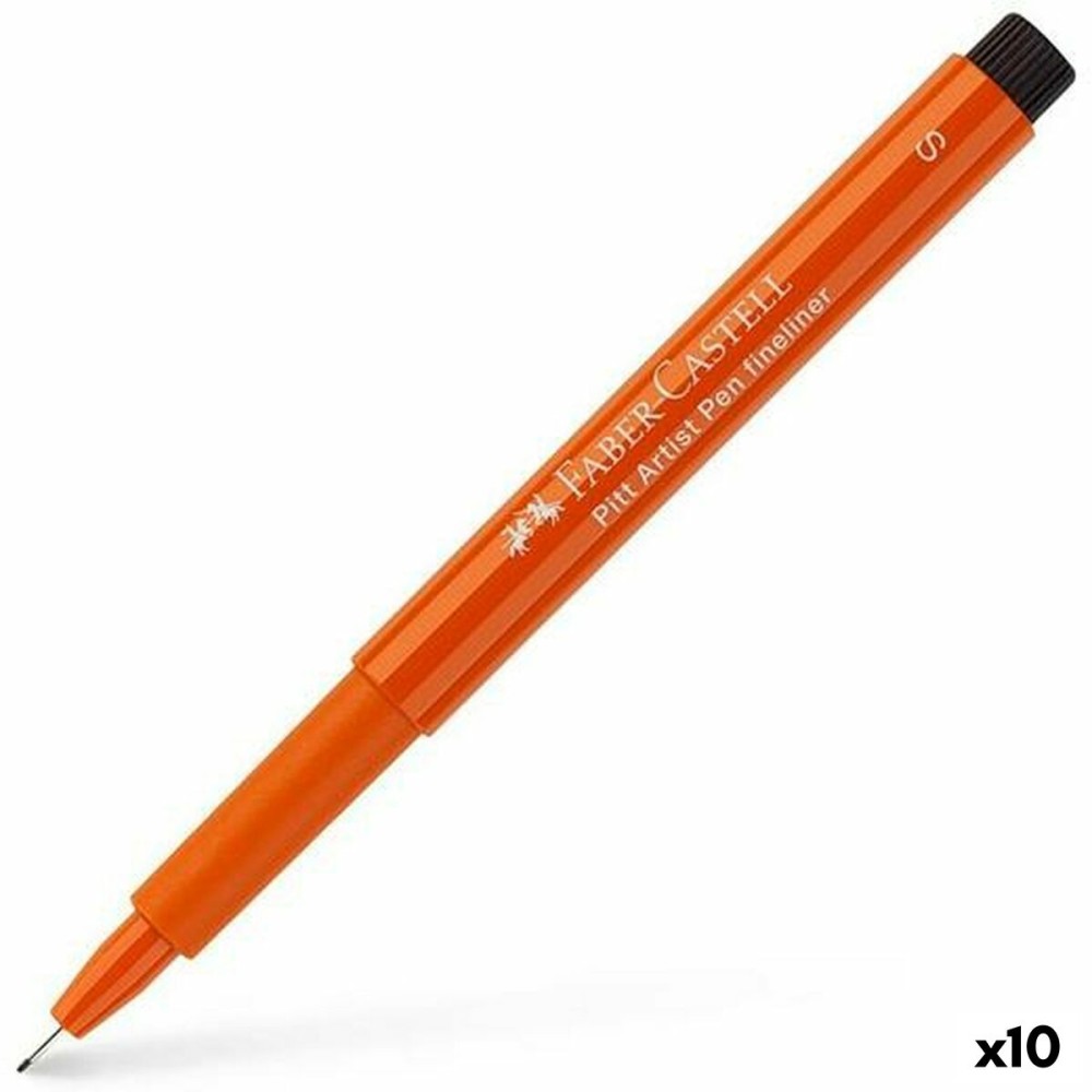 Felt-tip pens Faber-Castell Pitt Artist Fineliner S Dark Orange (10 Units)