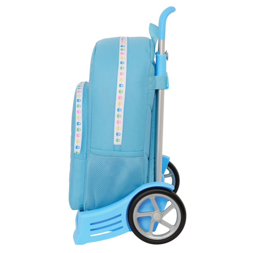 Cartable à roulettes Benetton Spring Bleu ciel 30 x 46 x 14 cm