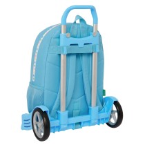 School Rucksack with Wheels Benetton Spring Sky blue 30 x 46 x 14 cm