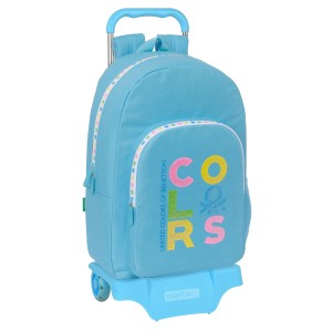 Cartable à roulettes Benetton Spring Bleu ciel 30 x 46 x 14 cm