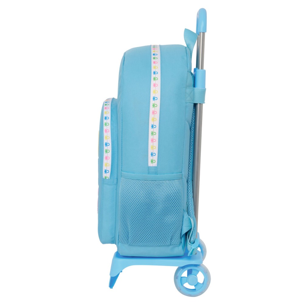 Cartable à roulettes Benetton Spring Bleu ciel 30 x 46 x 14 cm