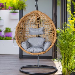 Fauteuil de jardin suspendu Alexandra House Living Noir 117 x 106 x 198 cm