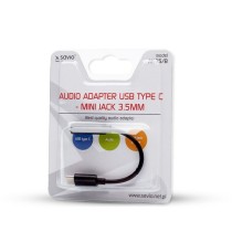 USB C-zu-Jack 3.5 mm-Adapter Savio AK-35/B Schwarz