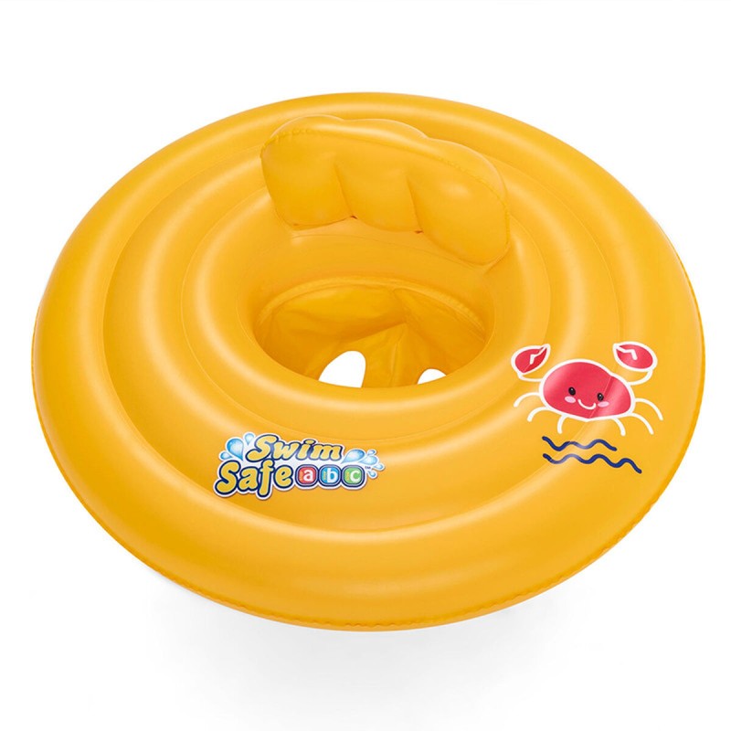 Bestway Flotteur Gonflable 3 Anneaux Siège Bébé 76x76 cm 1 à 2 Ans Jardin, Piscine et Plage 32050