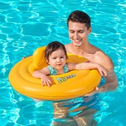 Bestway Aufblasbarer Schwimmer 3 Ringe Sitz Baby 76x76 cm 1 bis 2 Jahre Garten, Pool, Strand 32050