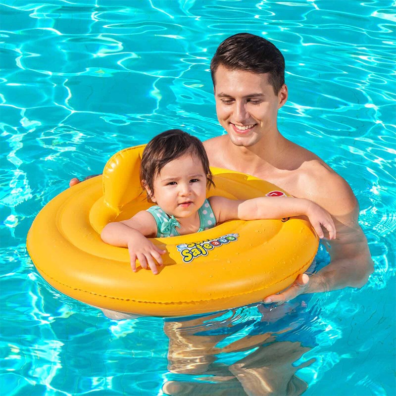 Bestway Flotteur Gonflable 3 Anneaux Siège Bébé 76x76 cm 1 à 2 Ans Jardin, Piscine et Plage 32050