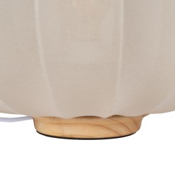 Lampe de bureau Beige Naturel Coton Bois Métal 60 W 220-240 V 40 x 40 x 28,5 cm