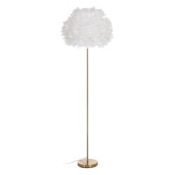 Lampadaire Blanc Doré Métal Plumes 60 W 220-240 V 50 x 50 x 154 cm