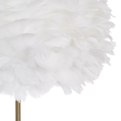 Lampadaire Blanc Doré Métal Plumes 60 W 220-240 V 50 x 50 x 154 cm