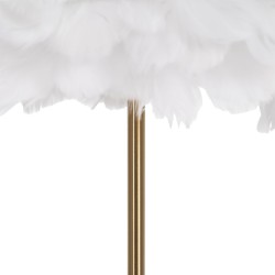 Lampadaire Blanc Doré Métal Plumes 60 W 220-240 V 50 x 50 x 154 cm