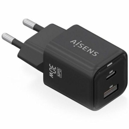 Wall Charger Aisens ASCH-30W2P021-BK Black 30 W (1 Unit)