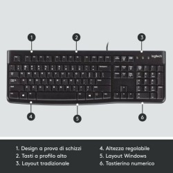 Keyboard Logitech Black Spanish Qwerty