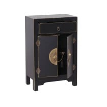 Nightstand ORIENTE 45 x 26 x 69 cm Black Wood